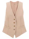 Max Mara Sleeveless V-neck Vest With Adjustable Back Strap