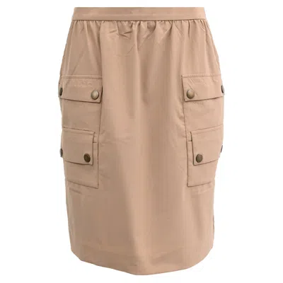 Max Mara Klaus Cargo Mini Skirt In Beige Wool In Brown