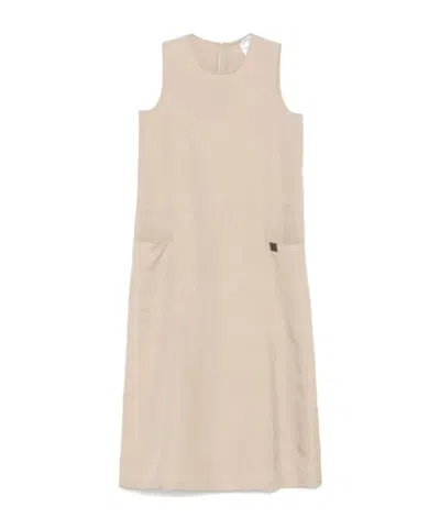 Max Mara Kleid Midi Dress In Neutral