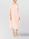 Max Mara Knee Length Dress With Back Tie Detail In Gold