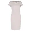 Max Mara Knee-length Short Sleeve Bodycon Dress In Light Pink Wool In Pink