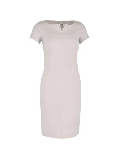 Pre-owned Max Mara Knee-length Short-sleeve Dress In Neutral