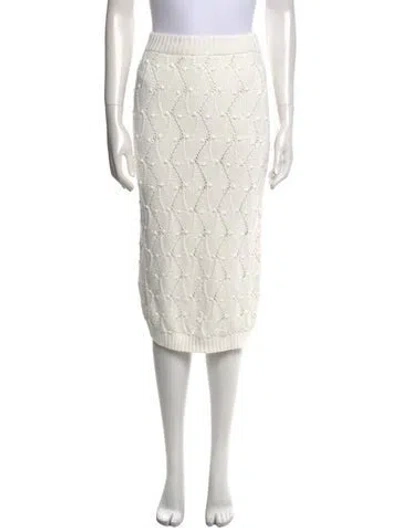 Pre-owned Max Mara Knee-length Skirt In White