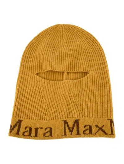 Pre-owned Max Mara Knit Balaclava In Yellow