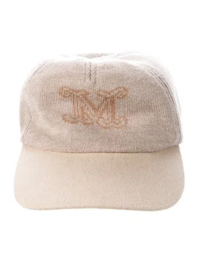 Pre-owned Max Mara Knit Baseball Hat In Neutral