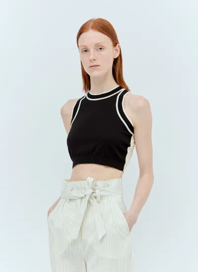 Max Mara Knit Crop Top In Black