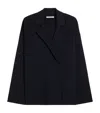 Max Mara Knit Double-breasted Blazer In Blue