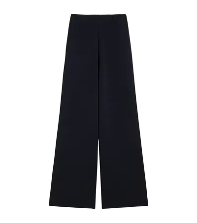 Max Mara Knit Flared Trousers In Black