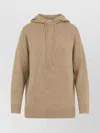 Max Mara Relaxed Fit Knit Sweater With Hood In Brown