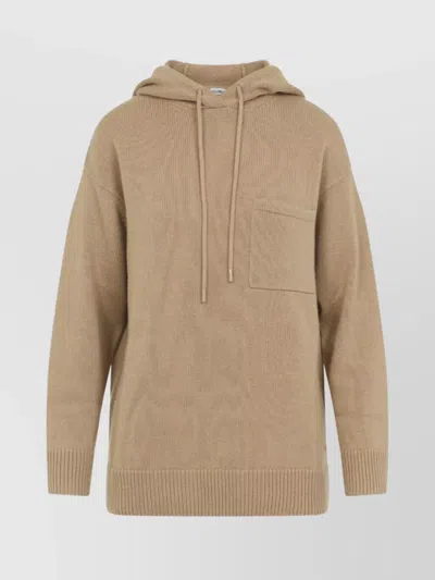 MAX MARA KNIT HOODIE DRAWSTRING DESIGN