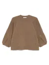 Max Mara Knitwear With Button Detail And Raglan Sleeves In Brown