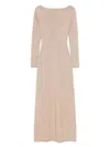 Max Mara Back V-neckline Lurex Dress In Pink