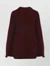 Max Mara Knit Mini Dress High Neckline In Burgundy