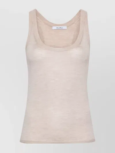 Max Mara Knit Racerback Tank Top In Neutral