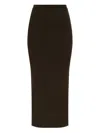 Max Mara Ribbed Wool-cashmere Maxi Pencil Skirt In Brown