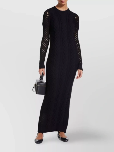 Max Mara Knit Sleeve Maxi Dress In Black