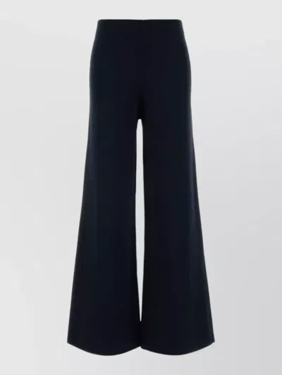 Max Mara Knit Strillo Wide Leg High Waist Trousers In Black