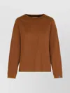 Max Mara Knit Sweater With Crew Neck And Long Sleeves In Brown