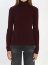 Max Mara Wool And Cashmere High Neck Knit Top In Red