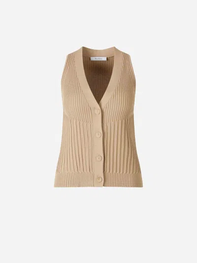 Max Mara Knit Vest In Brown