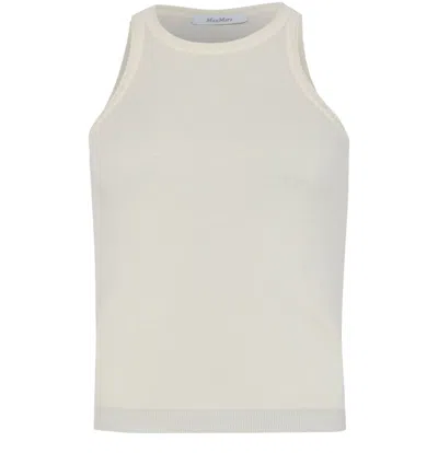 Max Mara Arnes Cotton Knitted Tank Top In Brown