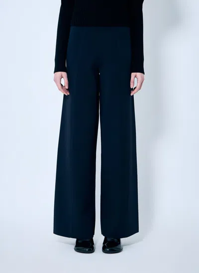 Max Mara Knit Wide Leg Pants In Navy