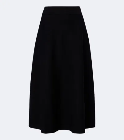 Max Mara Knitted A-line Midi Skirt In Black