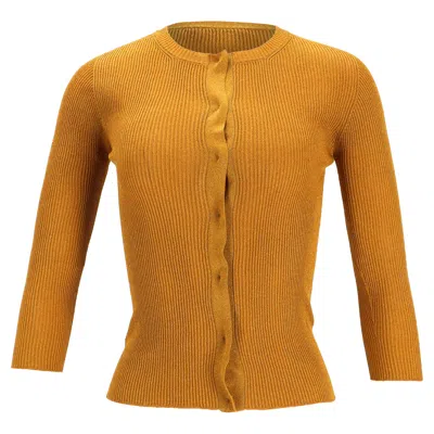 Pre-owned Max Mara Knitted Cardigan In Yellow Viscose