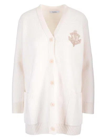 Max Mara Knitted Cardigan Knitwear White