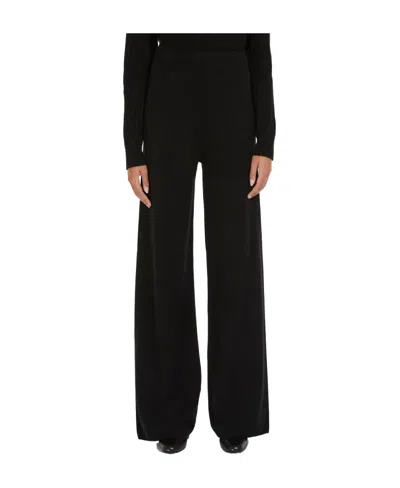 Max Mara Knitted Casual Pants In Black