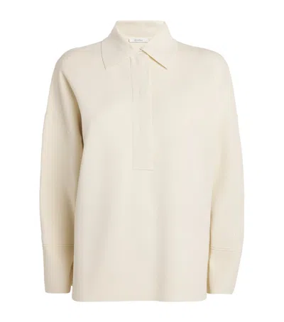 Max Mara Knitted Collared Sweater In Ivory