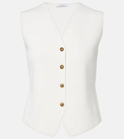 Max Mara Knitted Crêpe Vest In White