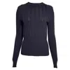 Max Mara Knitted Crewneck Sweater In Navy Blue Wool In Blue