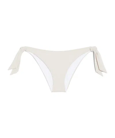 Max Mara Knitted Gold And Silver Bikini Swimsuit In White