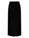 Max Mara Alce Stretch Viscose Crepe Long Skirt In Black