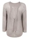 Max Mara Knitted Open-back Sweater In Neutrals