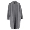 Max Mara Knitted Open Cardigan With Pockets In Grey Wool In Gray