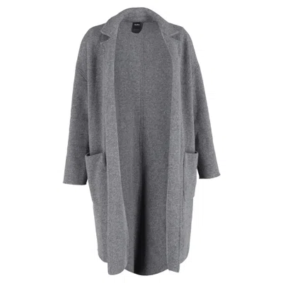 Max Mara Knitted Open Cardigan With Pockets In Grey Wool In Gray