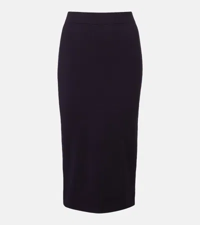 Max Mara Knitted Pencil Skirt In Blue