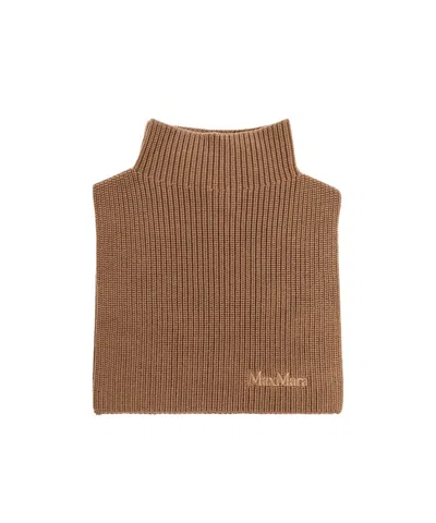 Max Mara Knitted Shawl In Brown