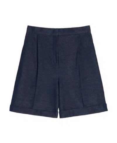 Max Mara Knitted Shorts In Blue