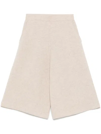 Max Mara Knitted Shorts In Neutrals