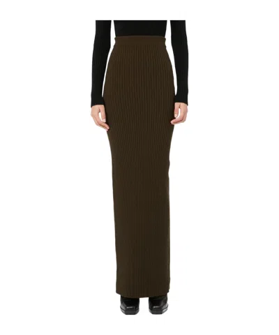 Max Mara Knitted Skirt In Green