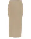 Max Mara Ribbed Texture Midi Length Elastic Waistband Skirt In Nude