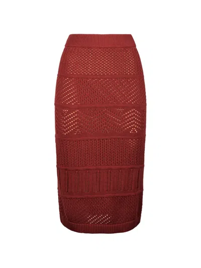 Max Mara Knitted Skirt In Red
