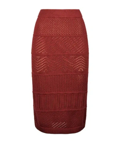 Max Mara Knitted Skirt In Red