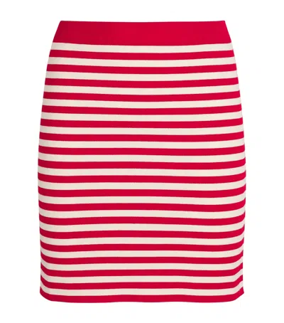 Max Mara Striped Mini Skirt In Red