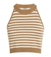 Max Mara Tenna Striped Halterneck Top In Beige