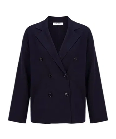 Max Mara Knitted Suit Jacket In Blue