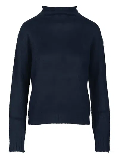 Max Mara Knitted Sweater In Blue